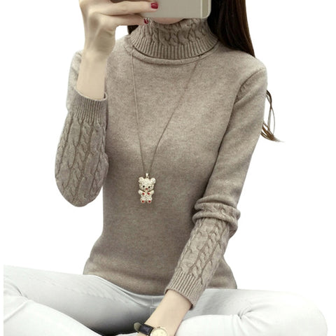 Thick Warm Women Turtleneck 2020 Winter Women Sweaters And Pullovers Knit Long Sleeve Cashmere Sweater Female Jumper